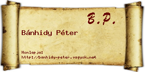 Bánhidy Péter névjegykártya