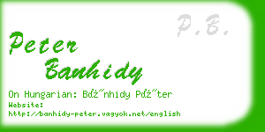 peter banhidy business card